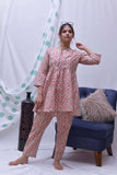 pink cream hand block printed loungewear - Nuaah | An Indian Bazaar - lounge wear