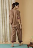 Mulmul Cotton Solid Chocolate Brown Top