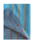 Zari Cashmere: Bubbly Blues - Nuaah | An Indian Bazaar - Striped Stole in Zari and Cashmere