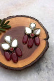 Red Stone and Kundan Dangler Earrings - Nuaah | An Indian Bazaar - Earrings