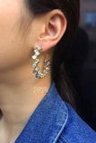 Kundan Square Hoop Earrings