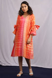 Chanderi Tie And Dye Pink/Orange Dress