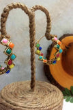Multicolor Square Hoop Earrings