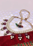 Kundan Pearl Stone Necklace