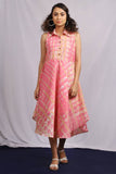 Chanderi Tie And Dye Pink Dress