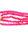 Pink Gold Tone Kundan Beaded Choker Necklace