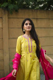 Lime Green Chanderi Suit