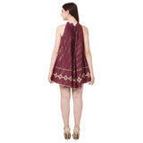 Wine 360 Degree Applique Dress - Nuaah | An Indian Bazaar - DRESS