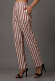 Red And White Stripes Pure Woven Cotton