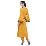 Gold Kameez With Flared Sleeves