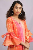 Chanderi Tie And Dye Pink/Orange Dress