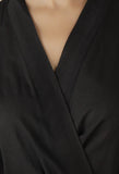 Mulmul Cotton Black Robe With Mustard Belt