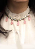 Pink Stone and Kundan Necklace With Chain - Nuaah | An Indian Bazaar - Necklace