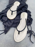 Noodle Strap White Casual Slippers
