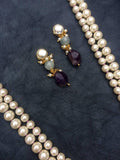 Amethyst and Kundan Long Layered Necklace Set
