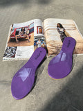 Candy Purple See Through Double Strap Casual Flats