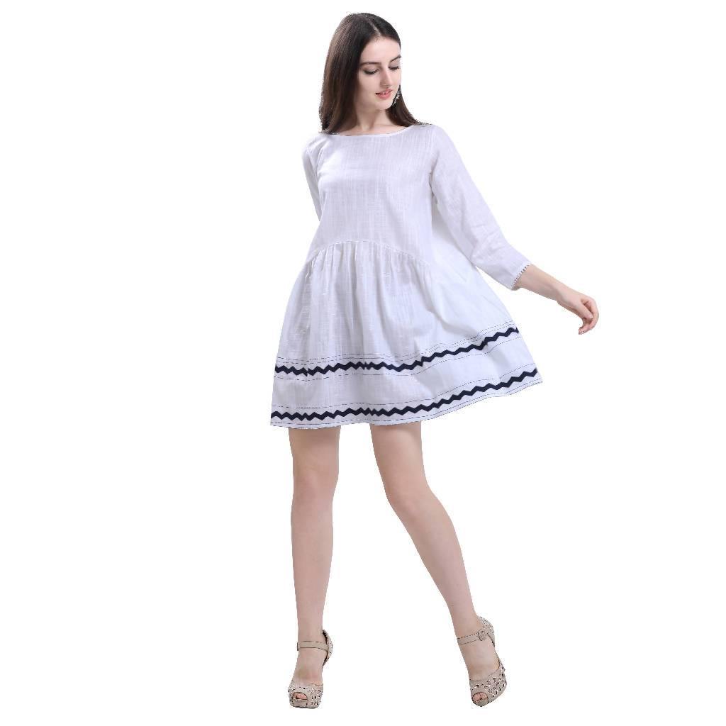 Simply White Arc Dress - Nuaah | An Indian Bazaar - DRESS