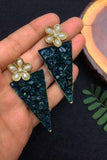 Mint Green Glass Dangler Earrings